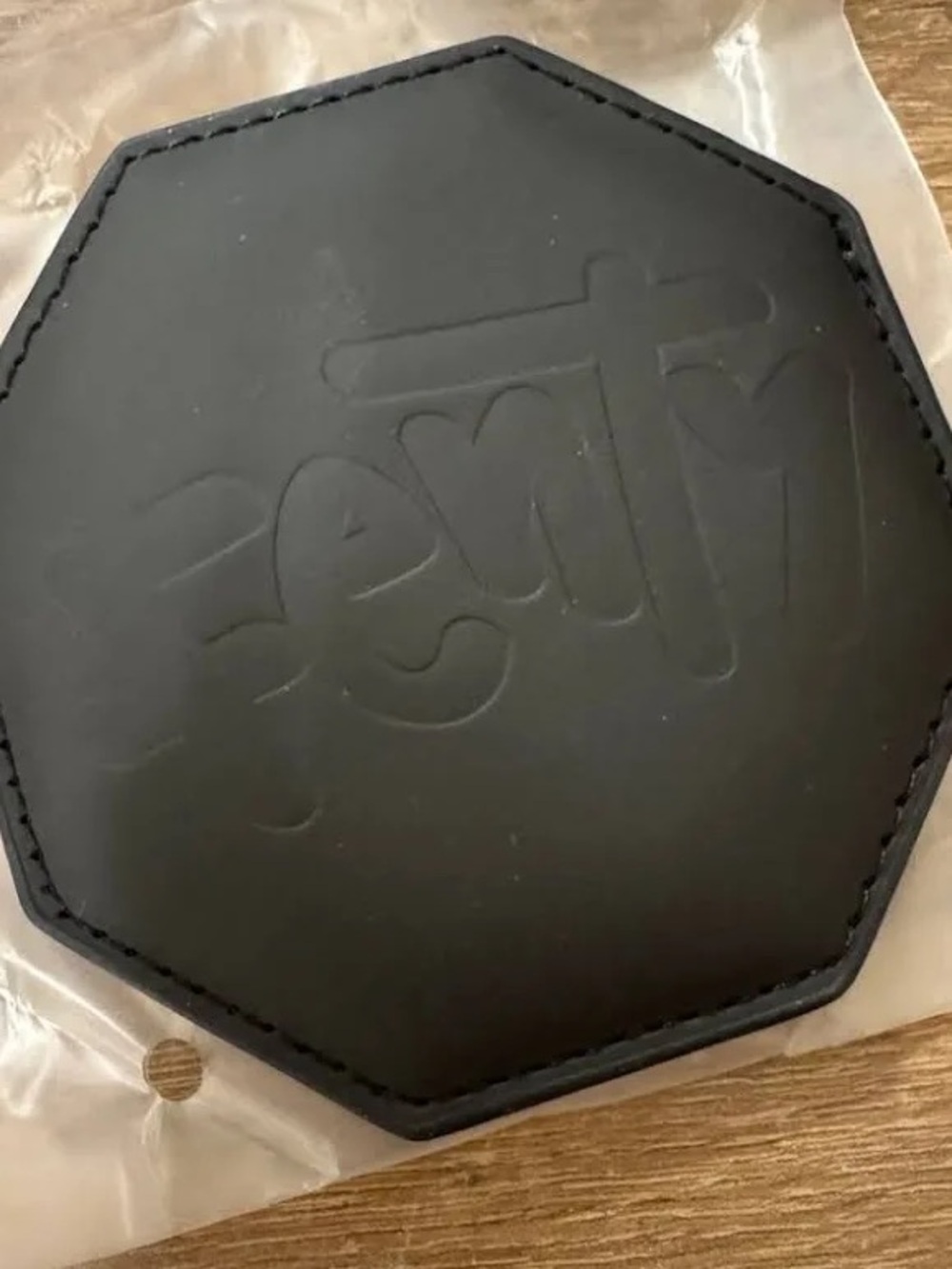 Fenty Limited Edition Black Embossed Octagon Leather Compact Mirror